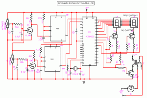 Automatic room light Control with bi directional visitor counter  circuit